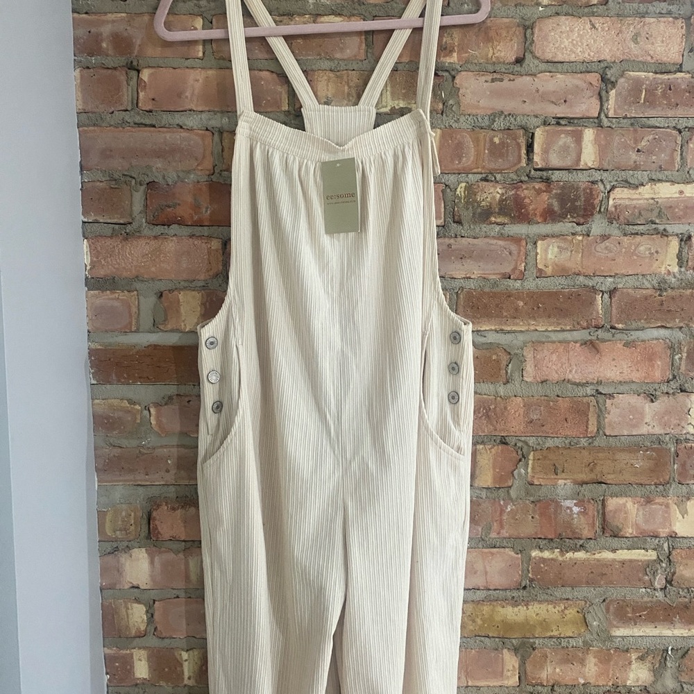Corduroy Overalls - Beige